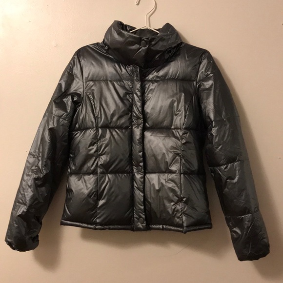 old navy metallic puffer jacket